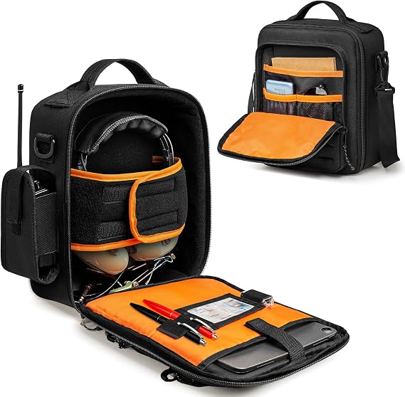 Damero Pilot Headset Bag, Aviation Flight Bag with Top Handle