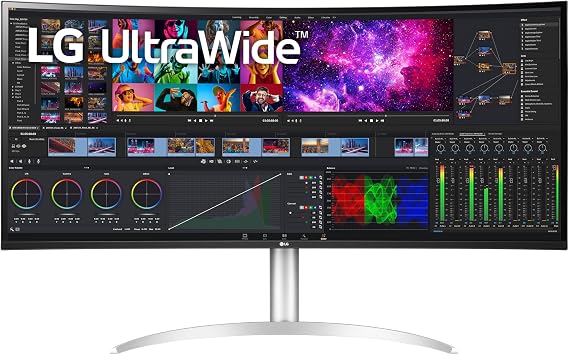 LG 40WP95C-W 40'' UltraWide Curved WUHD (5120 x 2160) 5K2K Nano IPS Display, DCI-P3 98% (Typ.) with HDR10, Black