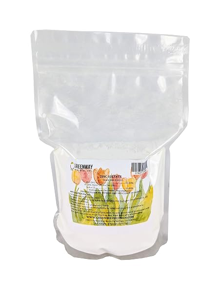 Greenway Biotech, Inc. Zinc Sulfate Powder 35.5% Monohydrate Plus 16.5% Sulfur (2 Pounds)