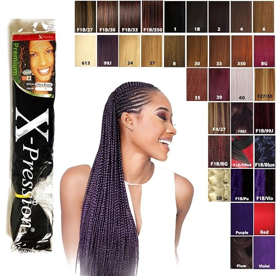 X-pression Premium Original Ultra Braids - 85 Inch in colour 99J (dark red-purple) by X-pression