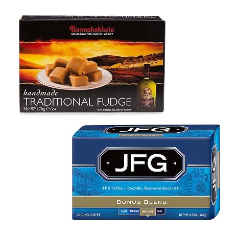 JFG Bonus Blend Medium-Dark Roast Coffee & Gardiners Handmade Scottish Fudge Bundle