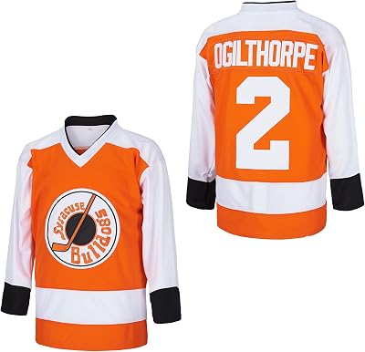 2 Ogie Ogilthorpe Syracuse Bulldogs Slap Shot Mens Movie Ice Hockey Jersey Stitched