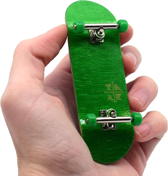 Teak Tuning 32mm Pro Fingerboard Complete - Fully Assembled with Pro Level Components - Pro Shaped Wooden Deck (32x97mm), UltraSpin Bearing Wheels, Prodigy Gen2 Trucks - Four Wheel Clover