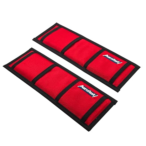 Protection Padded Sleeve Straps for Tie Downs by Loadfast. Ratchet Sleeve to Prevent Damage to Your Boat, Jetski, or Waverunner, 4 x 12 Inches. Pack of 2 - Red