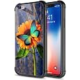 CARLOCA Compatible with iPhone 6S Case,Sunflower Color Butterfly iPhone 6 Cases for Girls Boys,Graphic Design Shockproof Anti-Scratch Drop Protection Case for iPhone 6/6S