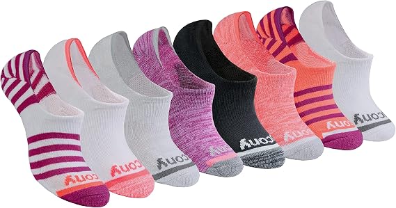 Saucony Women's No Show Cushioned Invisible Liner Socks (8, 16 Pairs)