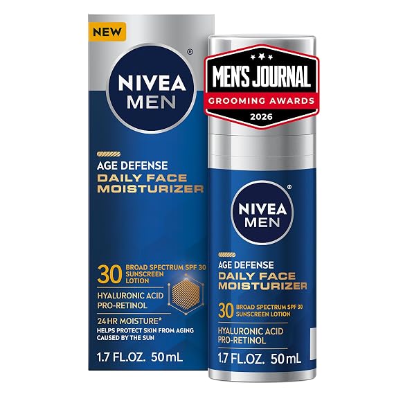 NIVEA MEN Age Defense Daily Face Moisturizer, SPF 30, 1.7 FL OZ
