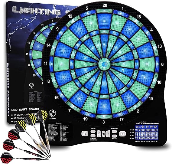Turnart Professional Soft Tip Darts Set for Electronic Dartboard - 12 Pcs, 18 Grams with 50 Extra Tips, 24 Flights, 2 Flight Protectors and Tool Kit - Gift Darts