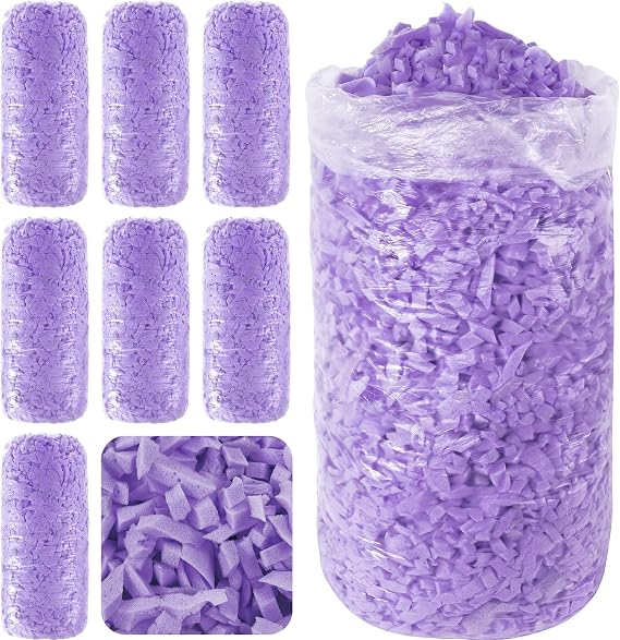 Frienda 40lbs Bean Bag Filler Bulk, Memory Foam Filling, Shredded Soft Foam Filler Stuffing for Bean Bag Refill Pillow Dog Bed Chairs Couch Cushion Stuffed Animals Arts Crafts (Purple)