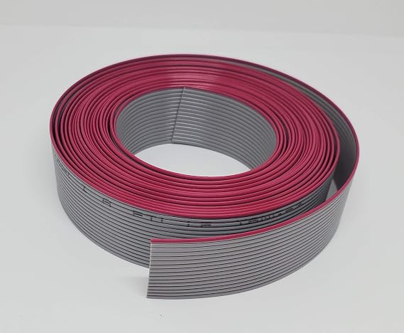 IDC 16-pin, 16 Conductors Flat Ribbon Cable 10-Ft Length for 2.54mm 0.1" Pitch 16P Connectors