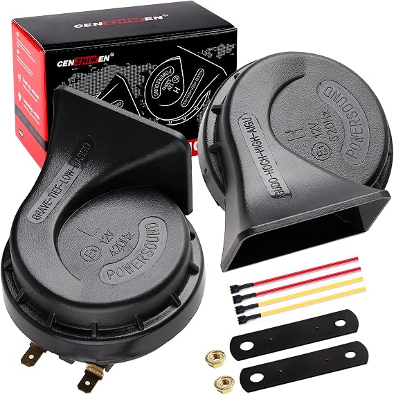 12V High Low Tone 130dB Loud Snail Car Horn Kit(Universal replacement)