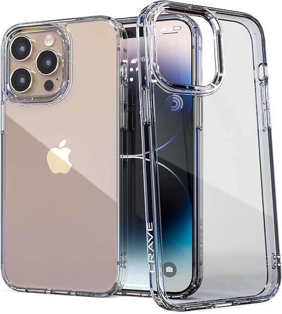 Crave iPhone 14 Pro Max Case Clear Guard TPU Shock Absorption Drop Protection