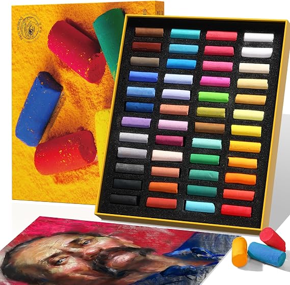 Paul Rubens Soft Pastels 48 Vibrant Colors Chalk Pastels Fine Pigments Smooth Strokes Strong Color Strength Pastels for Artists Beginners Students