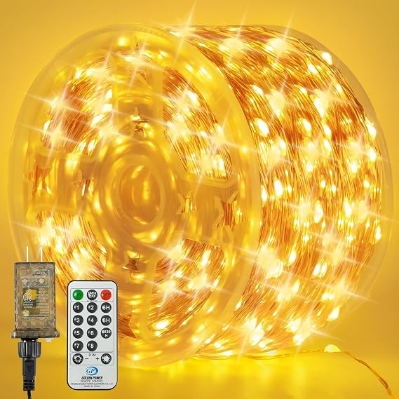 SenLuKit Copper Wire Fairy Lights Waterproof Plug in Christmas String Lights with Remote for Living Bed Room, Backyard, Patio, Garden, Porch, Wedding or Christmas Decorations