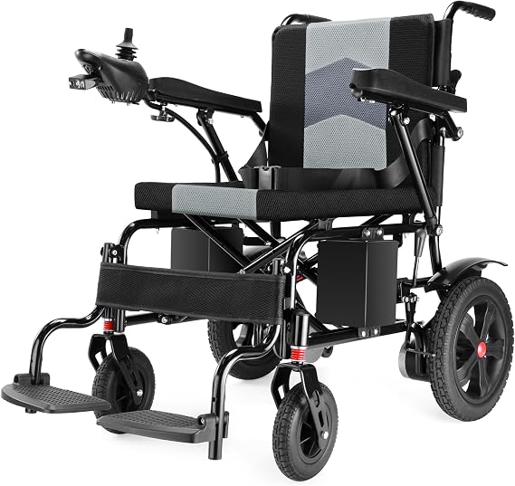 Electric Wheelchairs for Adults - 19" Wider Seat&15 Miles Range, Support 330 lb, Foldable Motorized Wheelchair with Large Tire for Home, Park, Travel, Grey