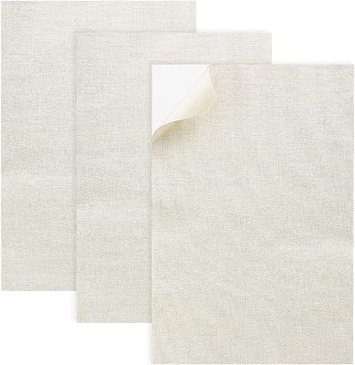 3Pcs Canvas Repair Patch, 812 Inch Canvas Repair Tape, Waterproof Self-Adhesive Fabric Repair Patch for Tents, Boat Cover, Pop Up Canopy, Patio, Bags, Cover Beige
