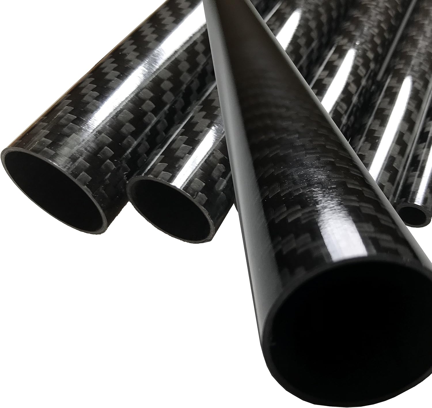 2 Carbon Fiber Tube - 25mm x 23mm x 1000mm. Pure 3K - Glossy Finish Tubes. Hollow Carbon Fiber rods Carbon Tubes