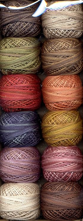 Valdani Pearl Cotton Sz 8 | Vintage Hues Sampler | 12 Balls | 73 Yds/Ball