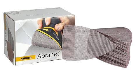 Mirka Abranet Delta 4x6 in 80 Grit Mesh Sanding Sheets Hook & Loop, 50 Pack