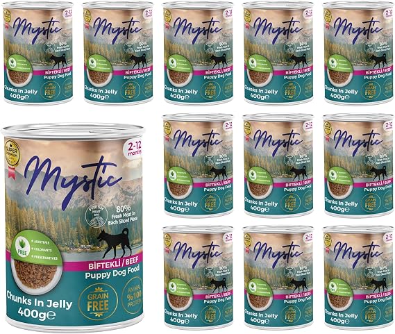 Mystic Puppy Steak and Jelly Canned Food 400 Gr x 12 pcs