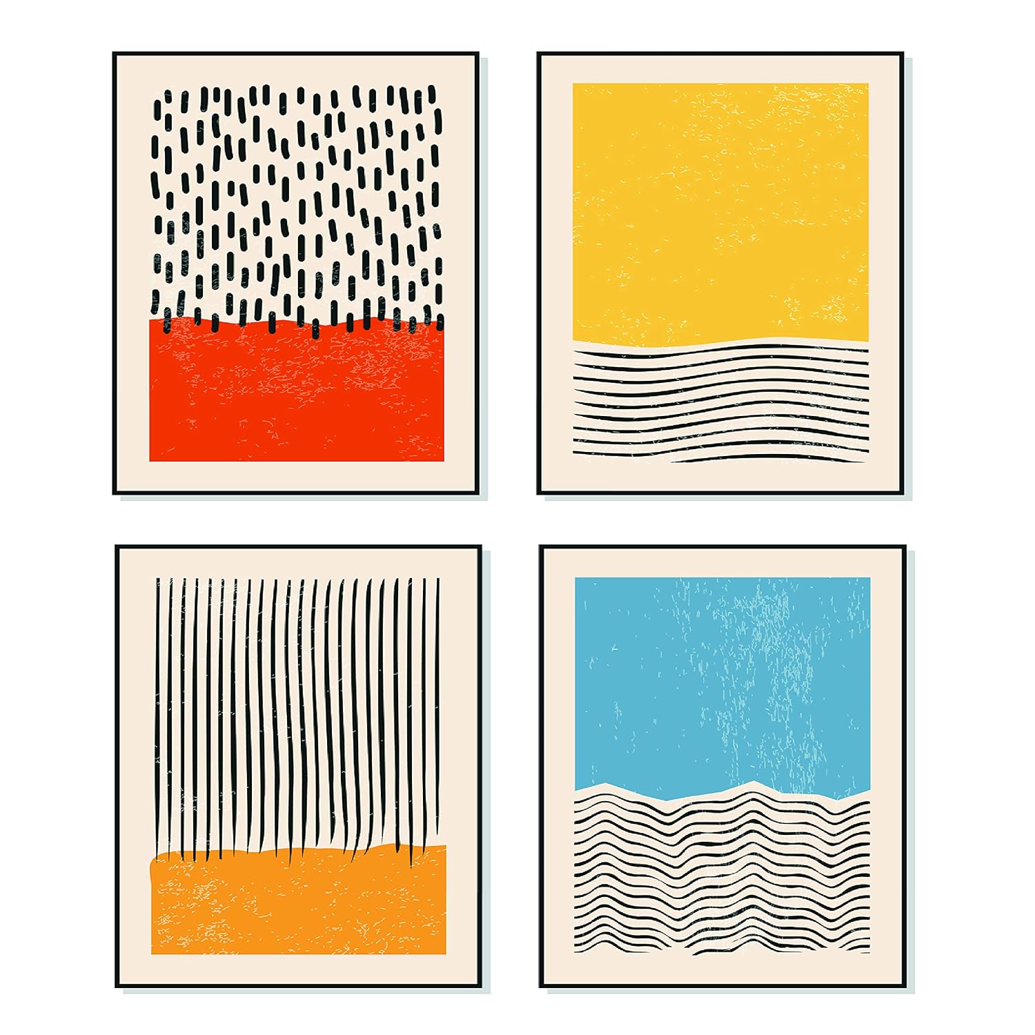 Set of minimal 20s geometric design primitive shapes elements, modern hipster style Wall Art Designer Print Poster