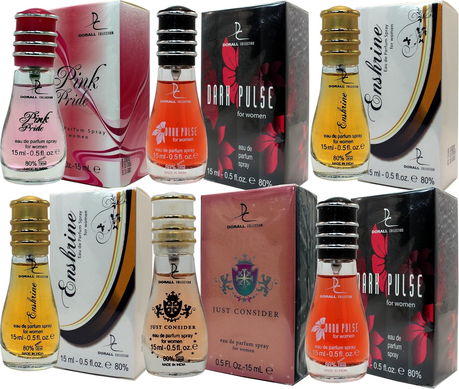 Set of 6 six Perfumes For Woman 15ml Each in Single Box with Atomizer.