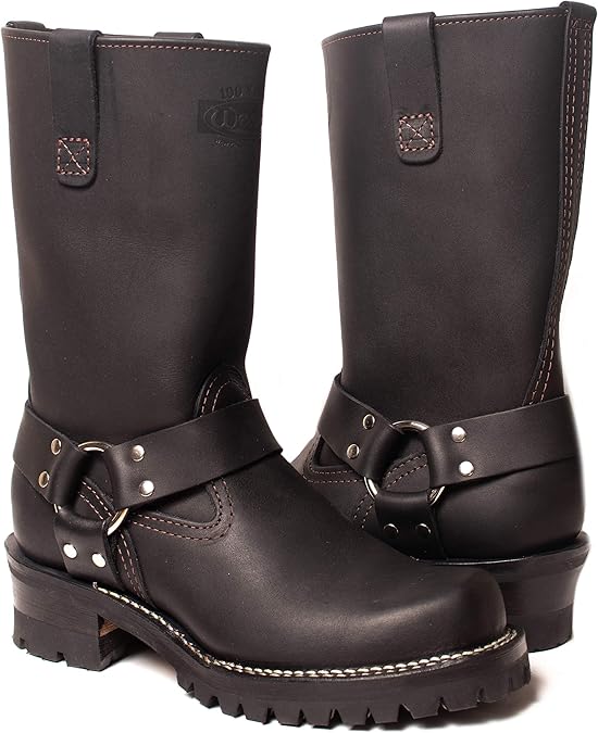 Wesco Harness 11" Heavy Oiled Black Cowhide Leather Boots USA-Made