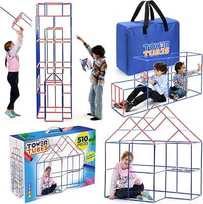 Fort-Building-Kit-for-Kids-510 Pcs Kids Fort- Creative Fort Building Toys for 5,6,7,8,9,10 Years Old Boy & Girls- Kids Gifts Toys, STEM Toys Tunnels Play Tent Indoor & Outdoor