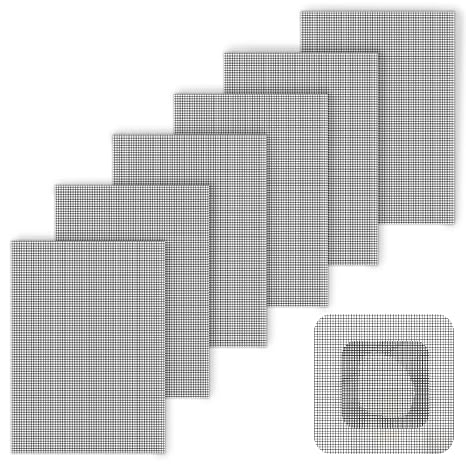 Matenf Window Screen Repair Patches, 7" x 5", 6 PCS, Black