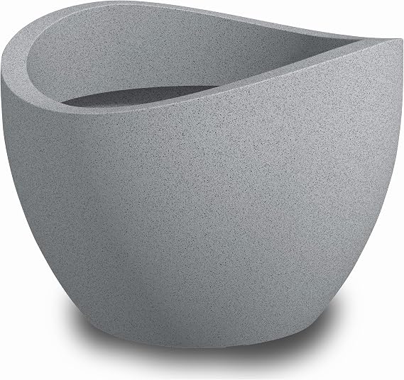 Scheurich Wave Globe Stony Grey Round Planter Diameter 30 cm