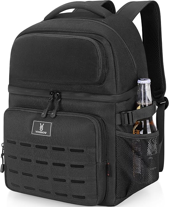 Insulated Double Deck Cooler Backpack, 36 Cans Large Leakproof Cooler Bag