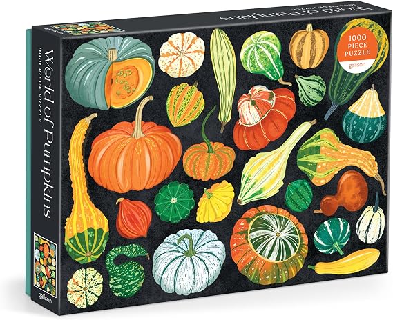 Galison World of Pumpkins 1000 Piece Jigsaw Puzzle Featuring Beautiful Painted Artwork of A Pumpkin and Gourd Collection