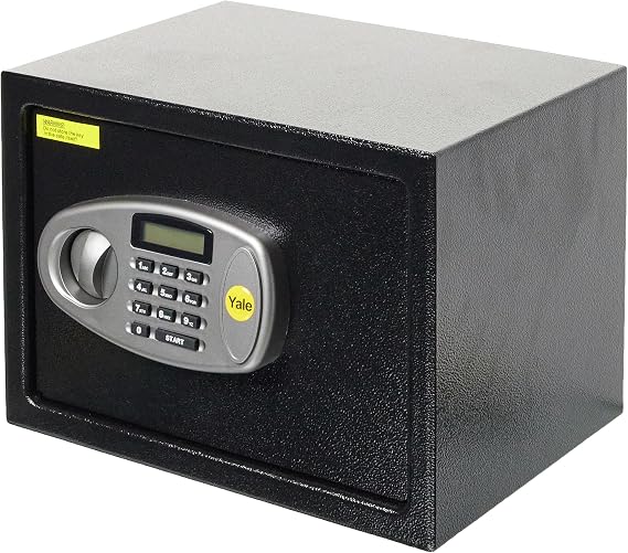 Yale LCD Ekranlı Orta Boy Kasa Y-MS0000NFP - Standart güvenlik -Master Şifre - 2 Adet 6 Şifeli Anahtar - 25 x 35 x 25 cm - Siyah