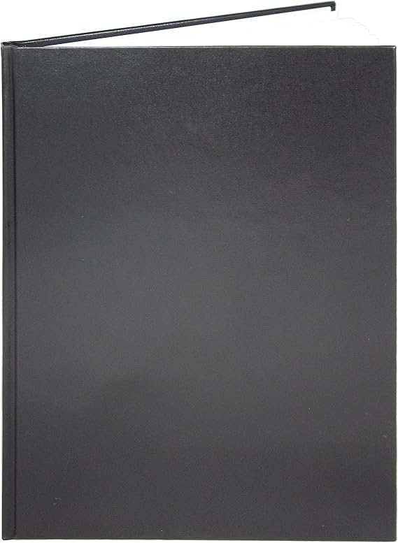 BookFactory Black Blank Notebook, Hardbound, 96 Pages