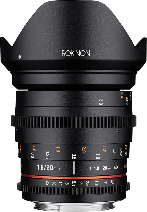 Rokinon 20mm T1.9 Cine DS AS ED UMC Wide Angle Cine Lens for Canon EF