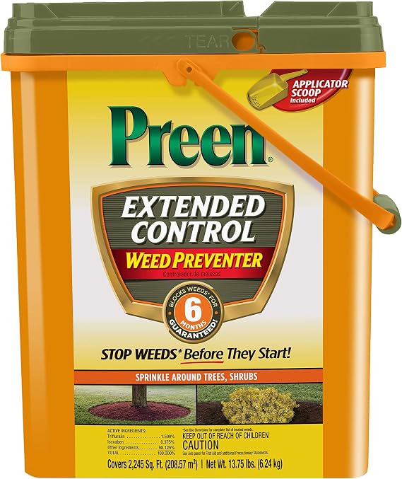 Preen Extended Control Weed Preventer 13.75 lb. Drum, Covers 2,245 sq. ft.