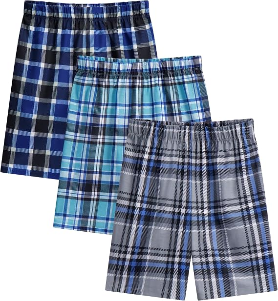 US Angels Boys Sleep Shorts - 3 Pack, Summer Pajama Shorts Set, Soft Boys' PJ Bottoms, Teen & Kids Size 5 6 7 8 10-12 14-16