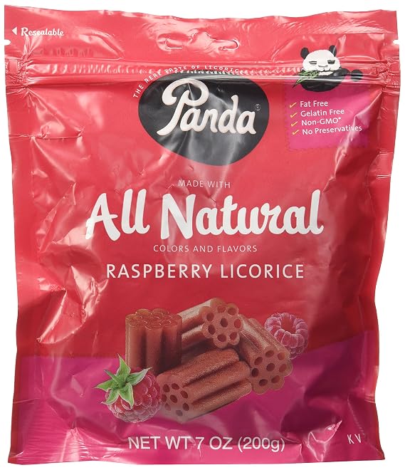 Panda All Natural Raspberry Licorice, 7 Oz.