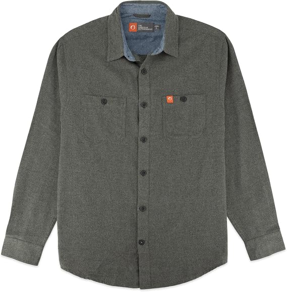 The American Outdoorsman Men's Flannel Button Down - Long Sleeve Midweight Plaid Button Down Shirt - Breathable Flannel