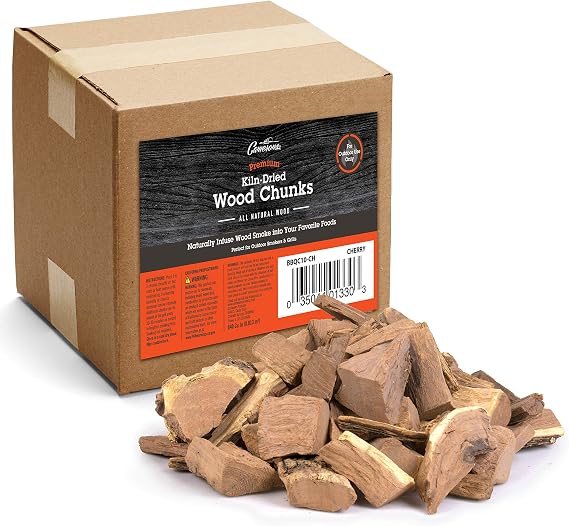 Camerons All Natural Cherry Wood Chunks for Smoking. 840 Cu in Box, 10lbs