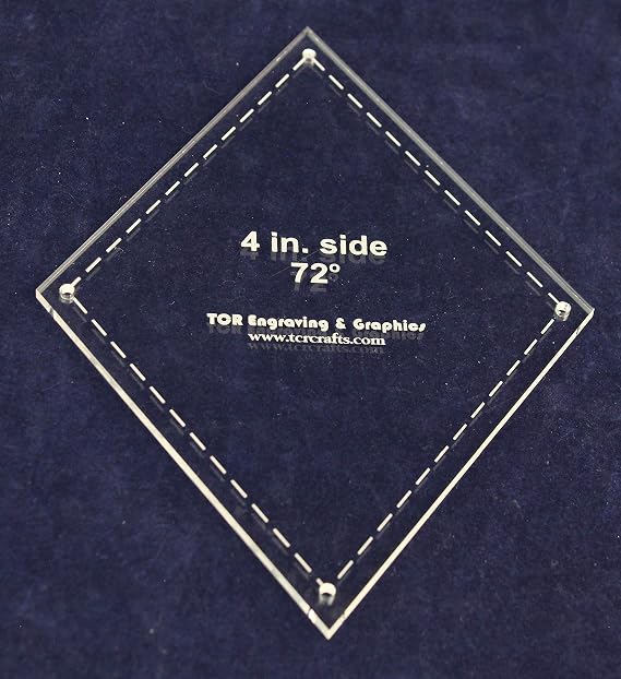 Diamond Template 4" Side- Clear 1/8" 72 Degree
