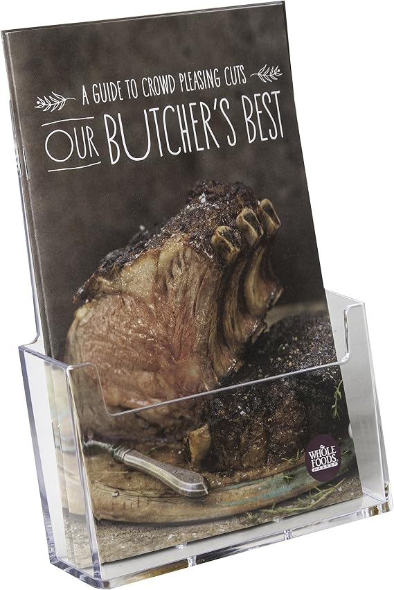 Clear-Ad - LHW-M111 - Acrylic Wall Mounted Bifold Brochure Holder 6x8 - Plastic Literature Display Stand (Pack of 40)