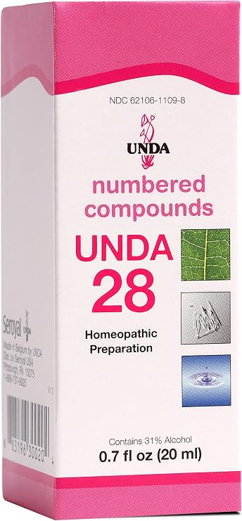 UNDA 28 Numbered Compounds, 0.7 fl. oz. | Traditional Homeopathic Preparation, UNDA Numbered Compound, Biodynamically Grown Pure Herbs*