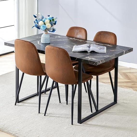 4 Chair Dining Table Set, Dinette Table Set for 4, Kitchen Table Chairs Set of 4 - Easy Assembly