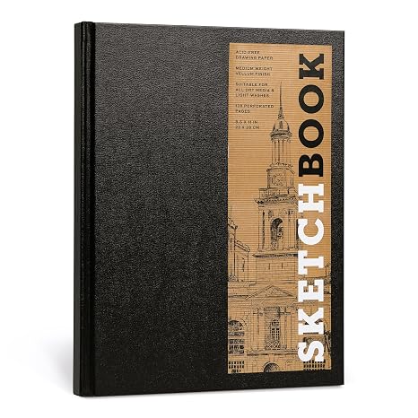 Sketchbook 8.5 x 11" Black Hardcover Mixed Media Sketchbook for Drawing: Acid-Free Quality Paper (128 pages) (Union Square & Co. Sketchbooks)
