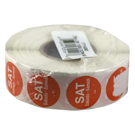 DayMark Safety Systems-IT1143926 Day of the Week 3/4" Circle Permanent Label, SAT (Roll of 1,000)