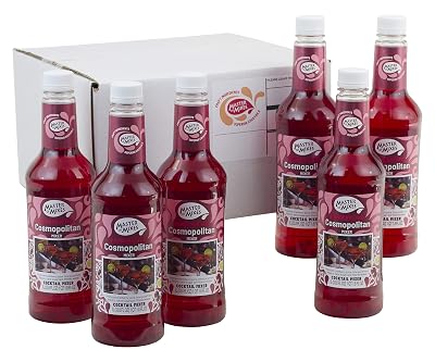 Master of Mixes Cosmopolitan Drink Mix, Ready To Use, 1 Liter Bottle 33.8 Fl Oz, Pack of 6