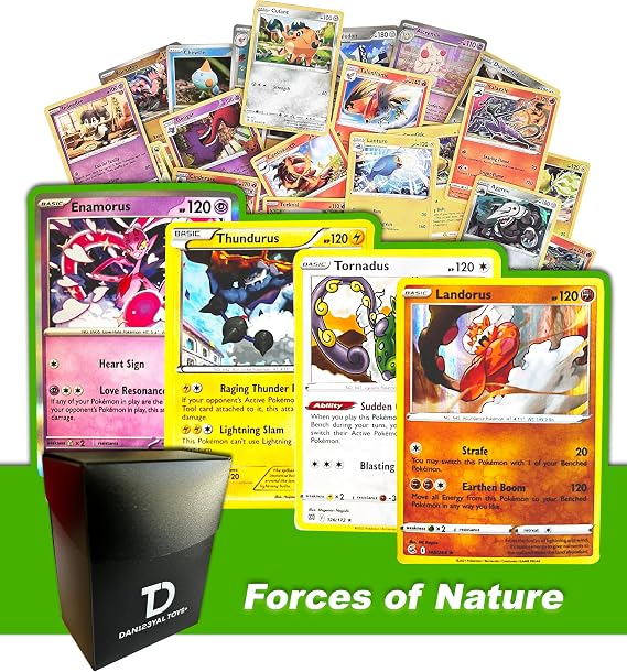 Dan123yal Forces of Nature TCG Random Assortment Bundle ||  Forces of Nature Quartet + 6 Holographic Cards + 6 High HP Cards Deck Box