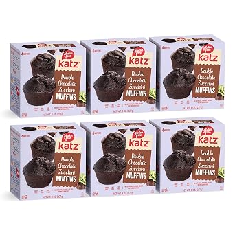 Katz Gluten Free Double Chocolate Zucchini Muffins. A Rich Chocolate Muffin With Melty Chocolate Chip And Fresh Zucchini, Dairy Free, Soy Free, Nut Free. Kosher 8 Oz (6 Pack)