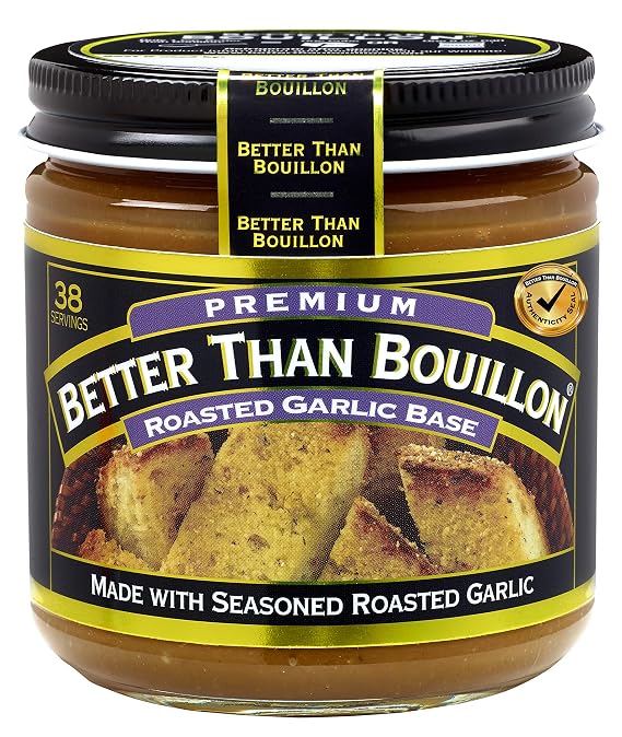 Better Than Bouillon Roasted Garlic Base 8 oz (Pack of 1) with Teaspoon Scoop with BTB Authenticity Seal